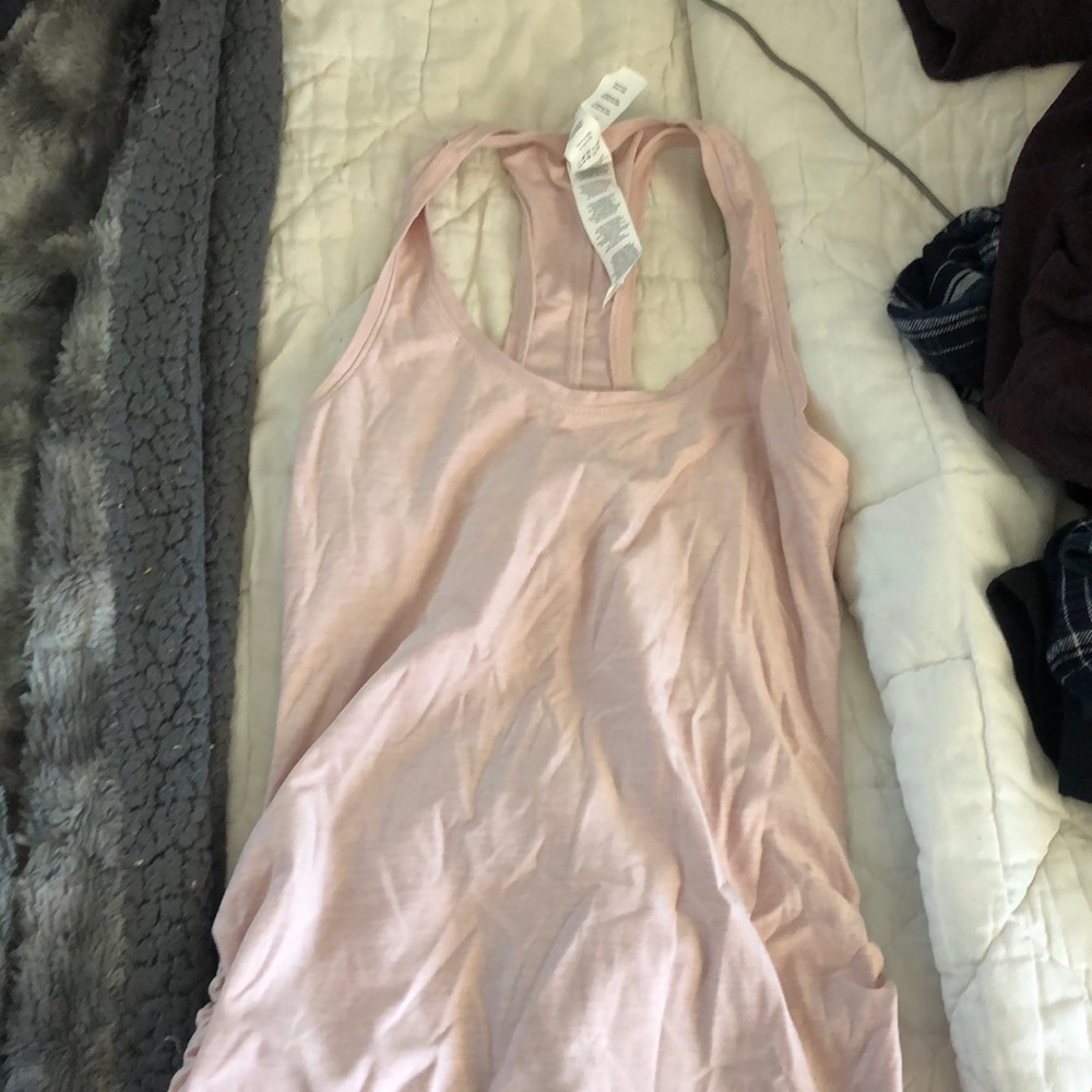 Scrunched side pink New balance tank